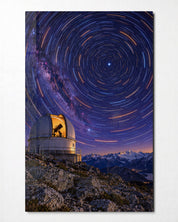 Domes and Star Circles glass wall art by Artdesigna, front view