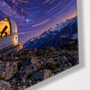 Domes and Star Circles glass wall art by Artdesigna, corner view