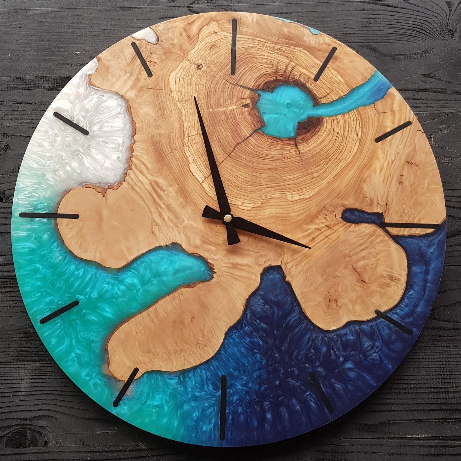 Coastal Azure Timekeeper | Premium Handmade Wall Clocks