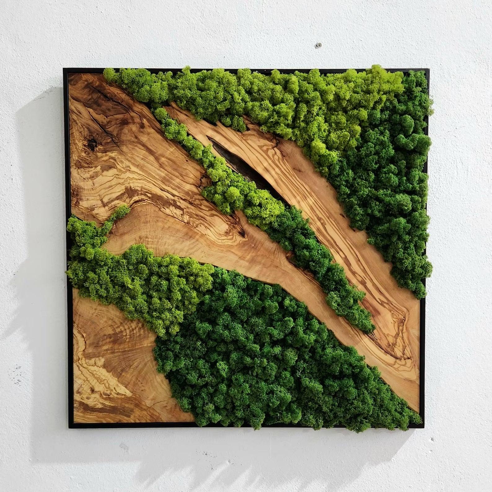 Moss and Olive Wood Wall Art 2 Colors