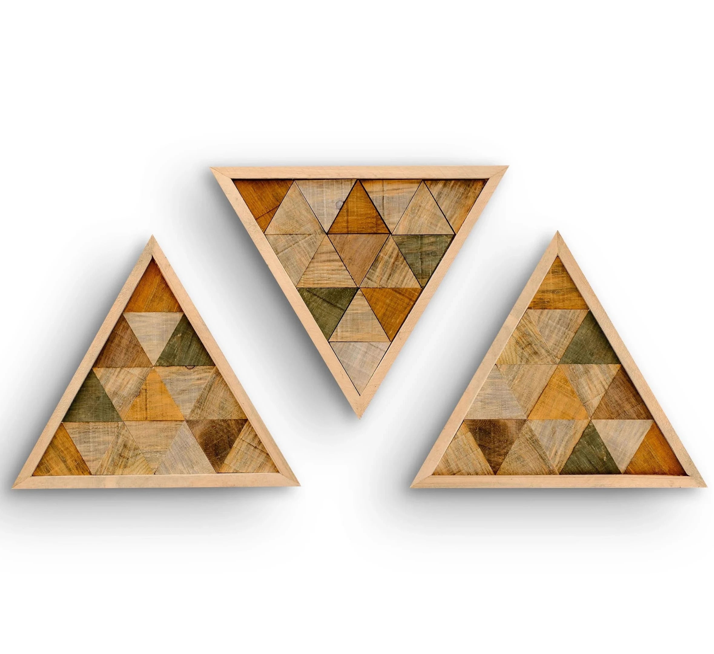 ・"Triangular-Rustic"・Premium Wood Handmade Wall Sculpture - Limited Edition