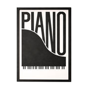 PIANO – Modern Wooden Music Typography Wall Art