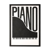 PIANO – Modern Wooden Music Typography Wall Art