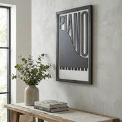 PIANO – Modern Wooden Music Typography Wall Art