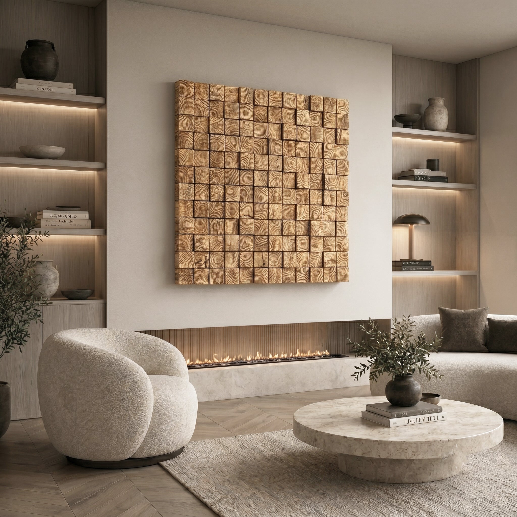 Smoked Brown Wall Sculpture | Wood Wall Sculpture