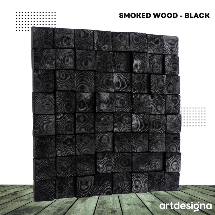Smoked Black Wall Sculpture | Premium Wood Handmade Wall Sculpture - ArtDesigna Glass Printing Wall Art