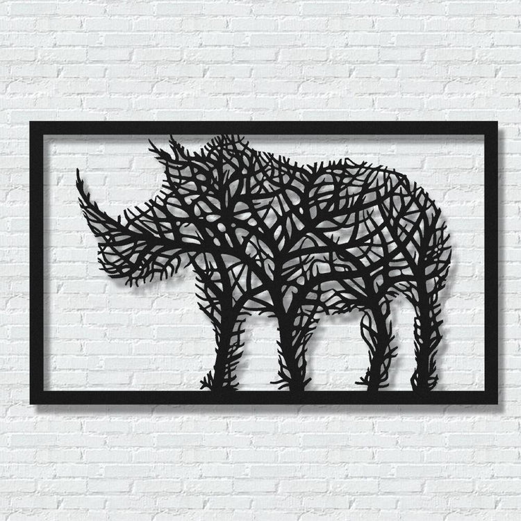 ・"Rhino Tree"・Premium Metal Wall Art - Limited Edition - ArtDesigna Glass Printing Wall Art