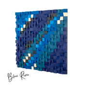 ・"Blue River"・Premium Wood Handmade Wall Sculpture - Limited Edition - ArtDesigna Glass Printing Wall Art