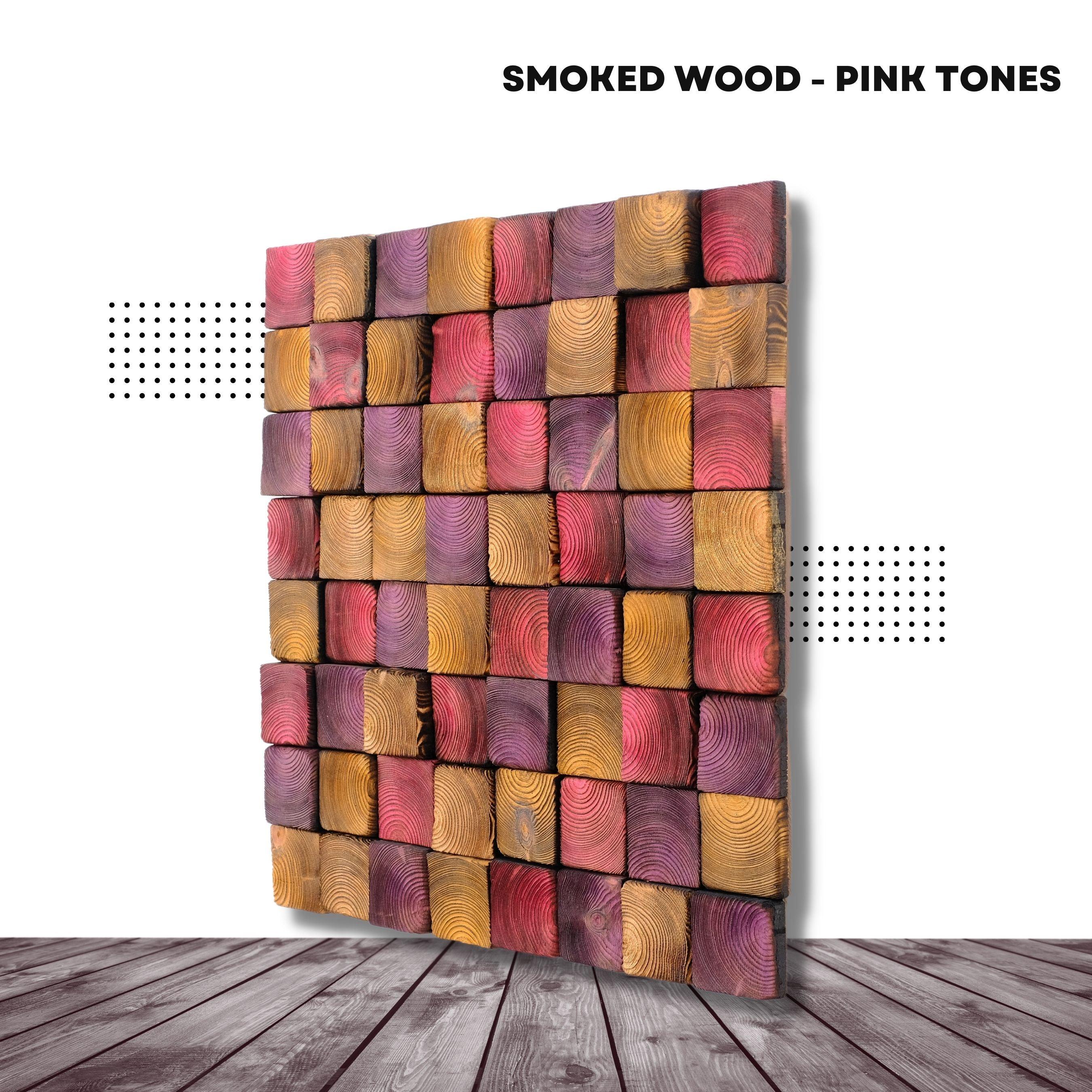 Smoked Pink Wall Sculpture | Premium Wood Handmade Wall Sculpture - ArtDesigna Glass Printing Wall Art