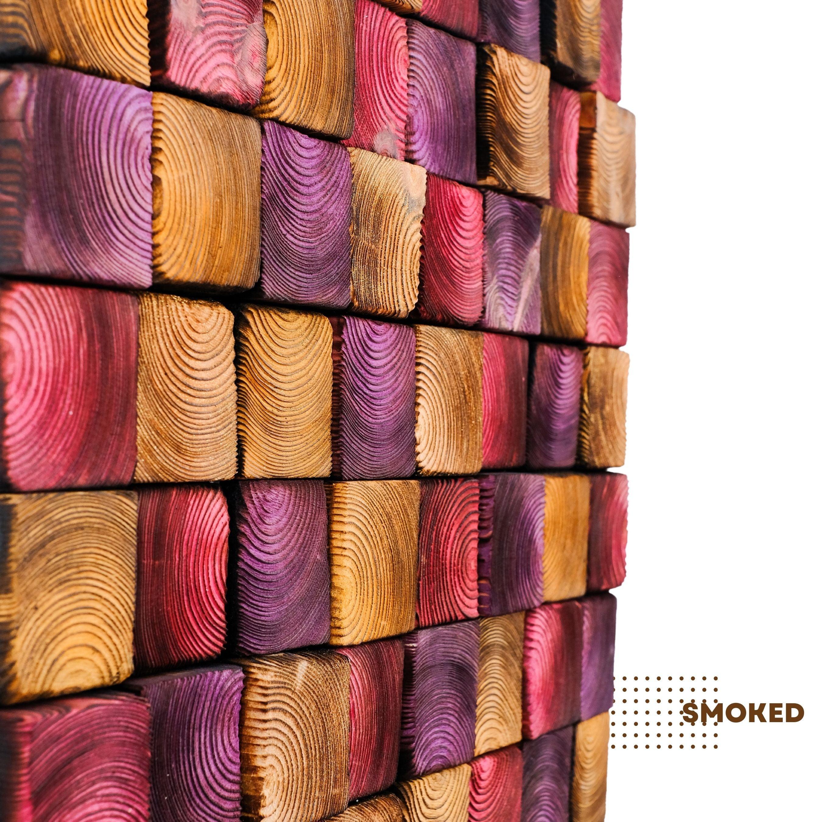 Smoked Pink Wall Sculpture | Premium Wood Handmade Wall Sculpture - ArtDesigna Glass Printing Wall Art