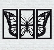 ・"Burtterfly Trio V2"・Premium Metal Wall Art - Limited Edition - ArtDesigna Glass Printing Wall Art