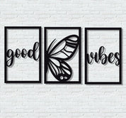 ・"Good Vibes Burtterfly Trio"・Premium Metal Wall Art - Limited Edition - ArtDesigna Glass Printing Wall Art