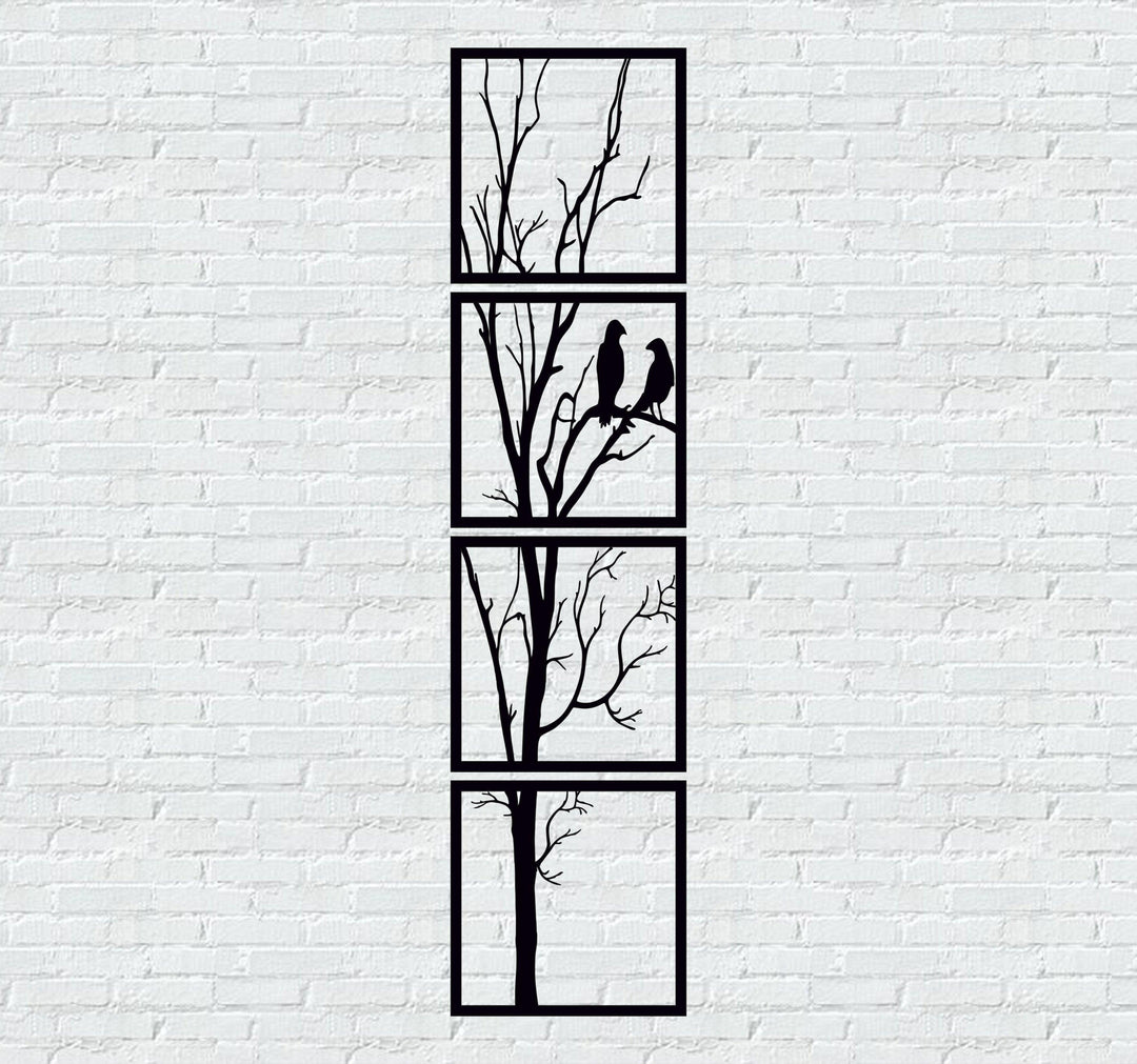 ・"Birds on the Branches "・Premium Metal Wall Art - Limited Edition - ArtDesigna Glass Printing Wall Art