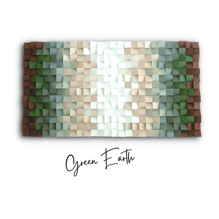 ・"Green Earth"・Premium Wood Handmade Wall Sculpture - Limited Edition - ArtDesigna Glass Printing Wall Art