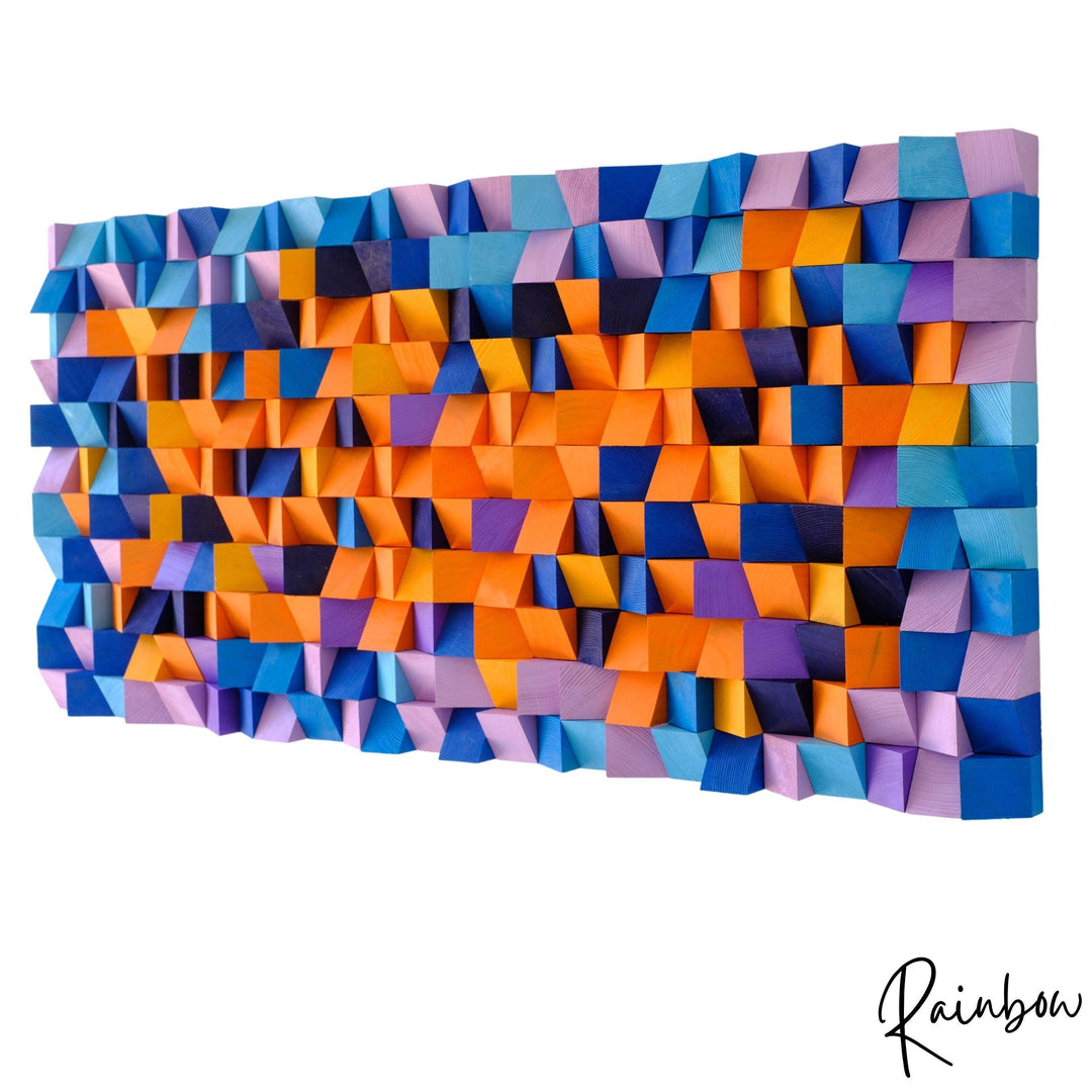 ・"Rainbow"・Premium Wood Handmade Wall Sculpture - Limited Edition - ArtDesigna Glass Printing Wall Art