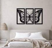 ・"Burtterfly Trio V2"・Premium Metal Wall Art - Limited Edition - ArtDesigna Glass Printing Wall Art