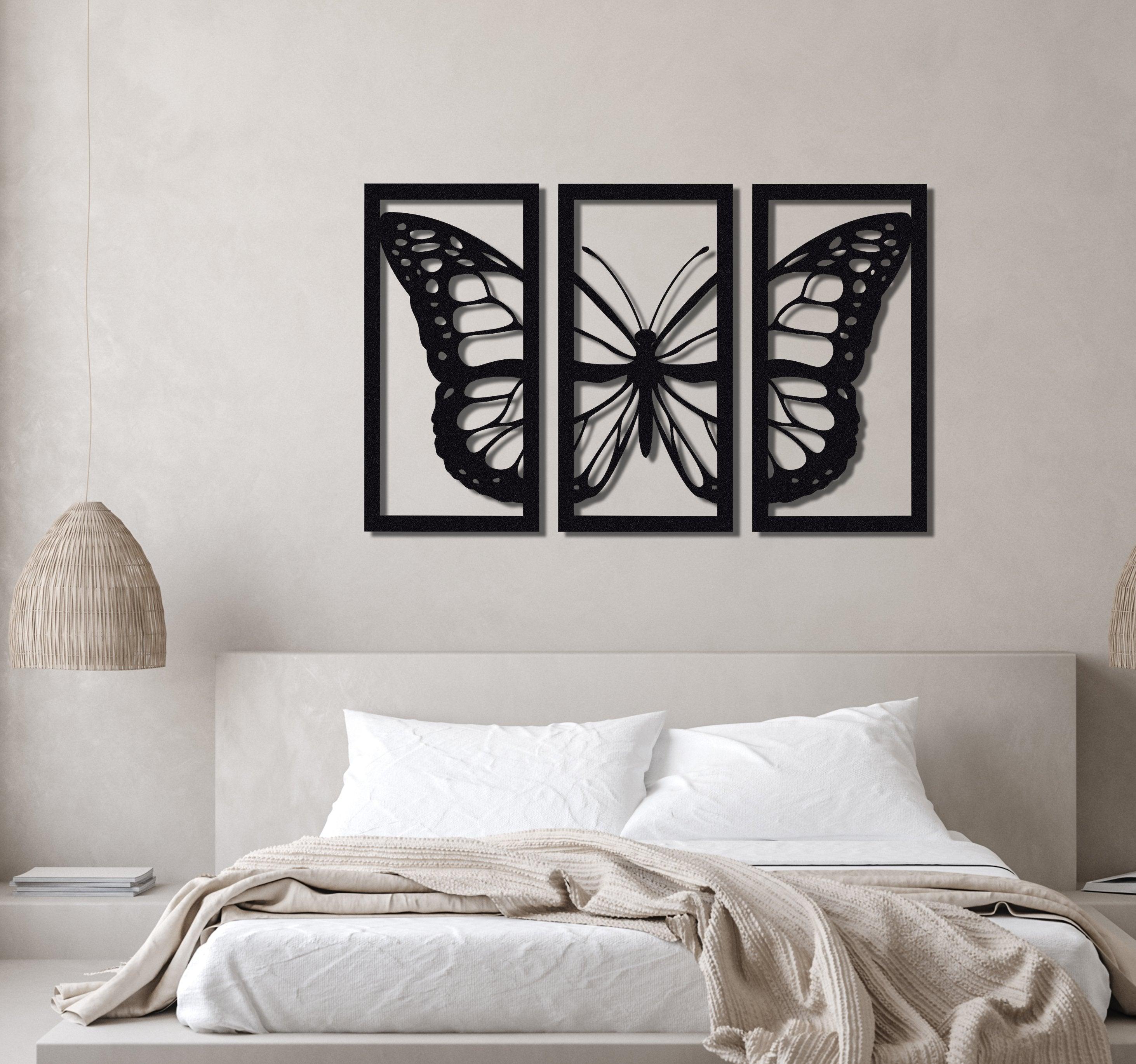 ・"Burtterfly Trio V2"・Premium Metal Wall Art - Limited Edition - ArtDesigna Glass Printing Wall Art