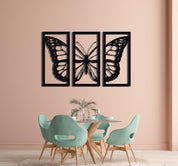 ・"Burtterfly Trio V2"・Premium Metal Wall Art - Limited Edition - ArtDesigna Glass Printing Wall Art