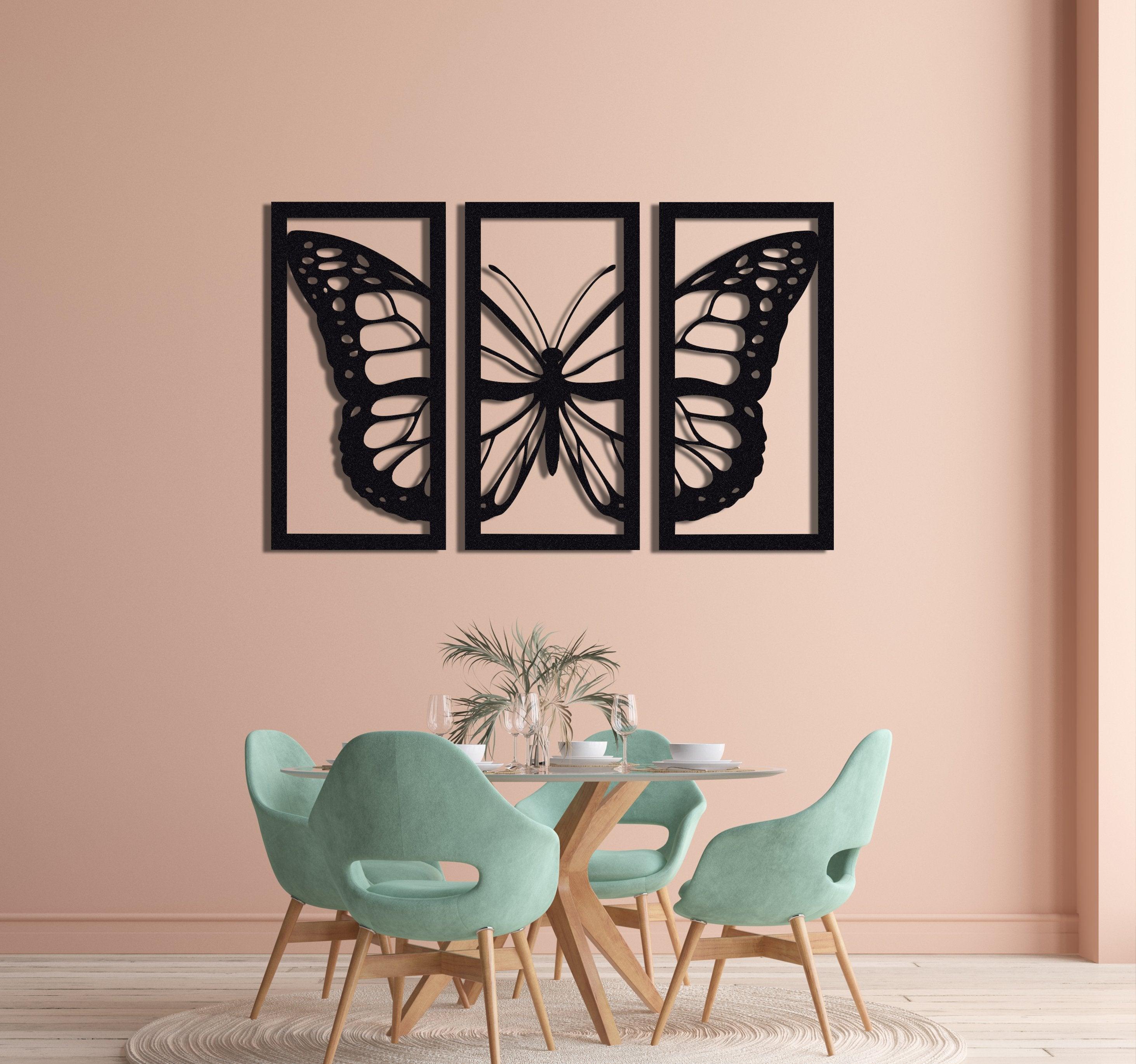 ・"Burtterfly Trio V2"・Premium Metal Wall Art - Limited Edition - ArtDesigna Glass Printing Wall Art