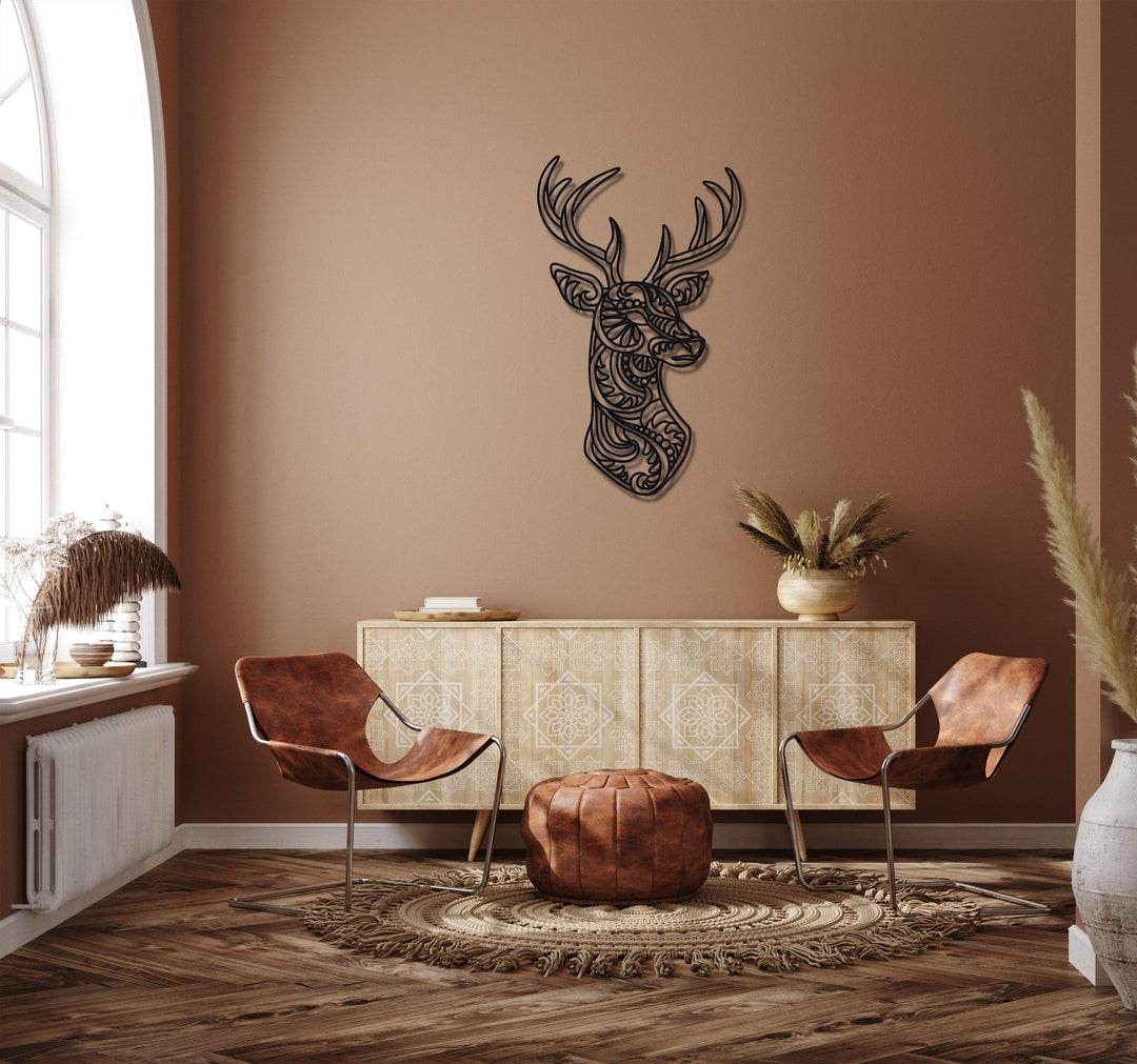 ・"Zentangle Deer"・Premium Metal Wall Art - Limited Edition - ArtDesigna Glass Printing Wall Art