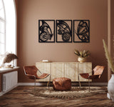 ・"Burtterfly Trio"・Premium Metal Wall Art - Limited Edition