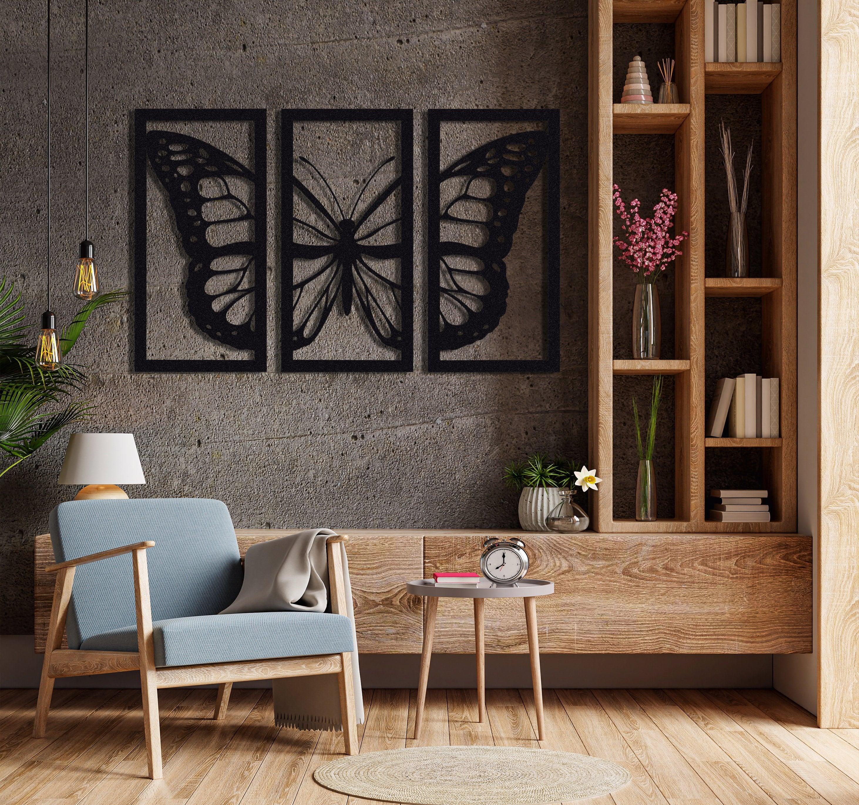 ・"Burtterfly Trio V2"・Premium Metal Wall Art - Limited Edition - ArtDesigna Glass Printing Wall Art