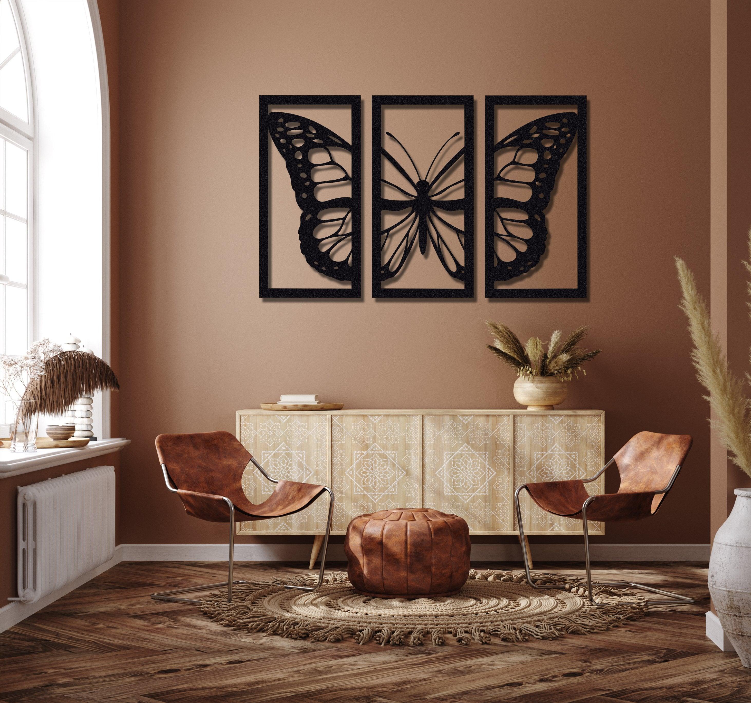 ・"Burtterfly Trio V2"・Premium Metal Wall Art - Limited Edition - ArtDesigna Glass Printing Wall Art