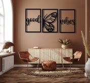 ・"Good Vibes Burtterfly Trio"・Premium Metal Wall Art - Limited Edition - ArtDesigna Glass Printing Wall Art