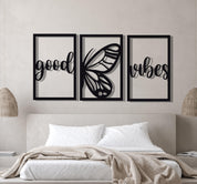 ・"Good Vibes Burtterfly Trio"・Premium Metal Wall Art - Limited Edition - ArtDesigna Glass Printing Wall Art