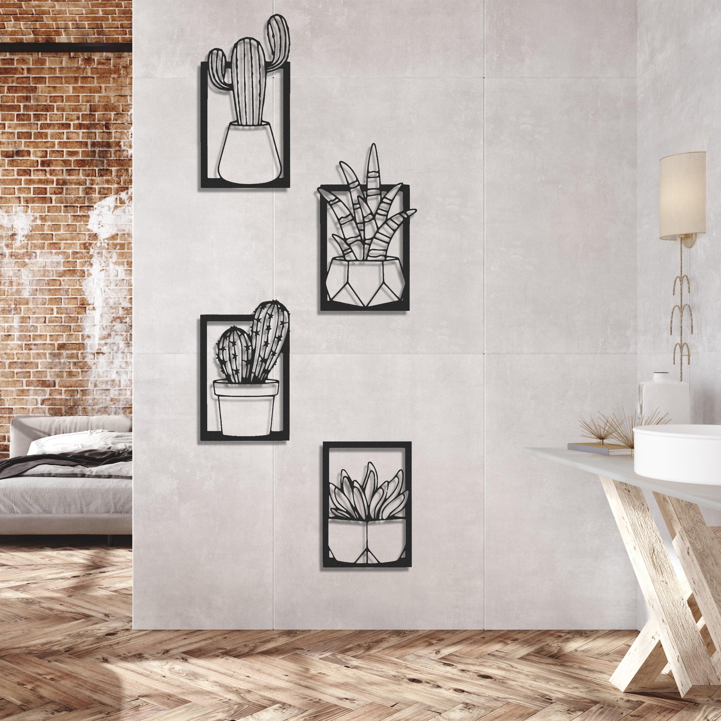 ・"Cactus Set"・Premium Metal Wall Art - Limited Edition - ArtDesigna Glass Printing Wall Art