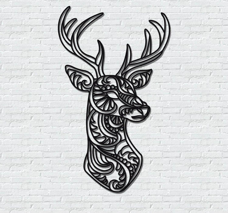 ・"Zentangle Deer"・Premium Metal Wall Art - Limited Edition - ArtDesigna Glass Printing Wall Art