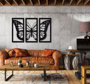 ・"Burtterfly Trio V2"・Premium Metal Wall Art - Limited Edition - ArtDesigna Glass Printing Wall Art