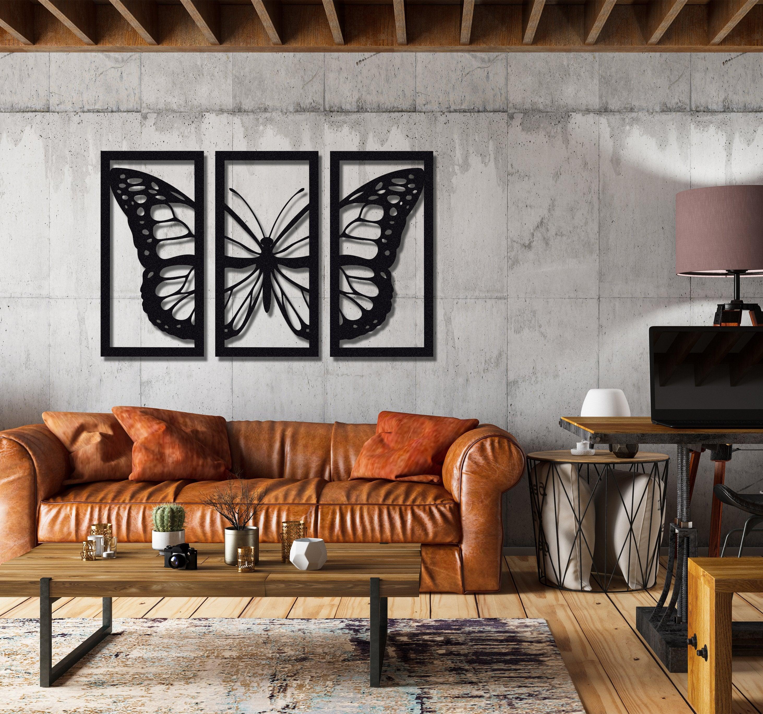 ・"Burtterfly Trio V2"・Premium Metal Wall Art - Limited Edition - ArtDesigna Glass Printing Wall Art