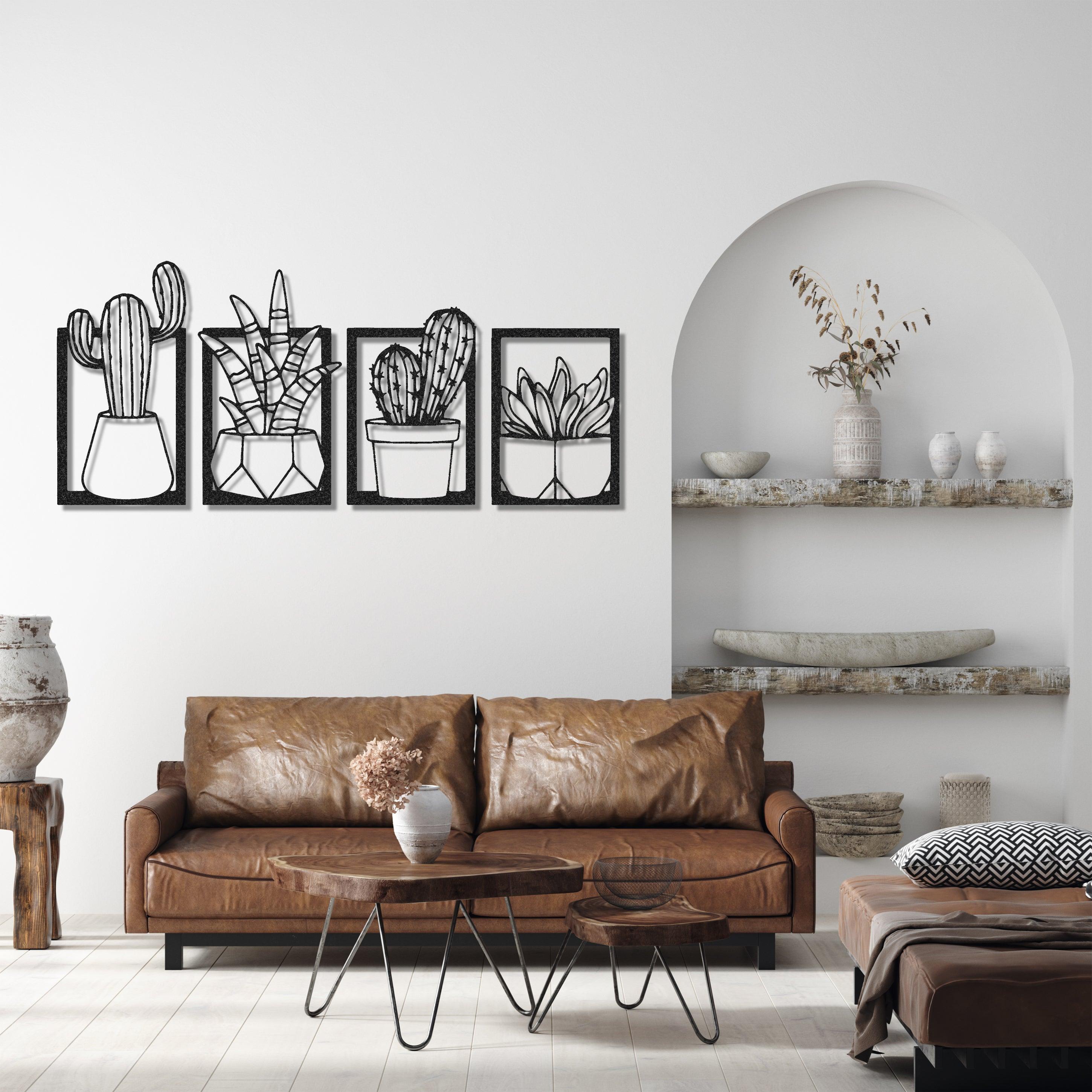 ・"Cactus Set"・Premium Metal Wall Art - Limited Edition - ArtDesigna Glass Printing Wall Art