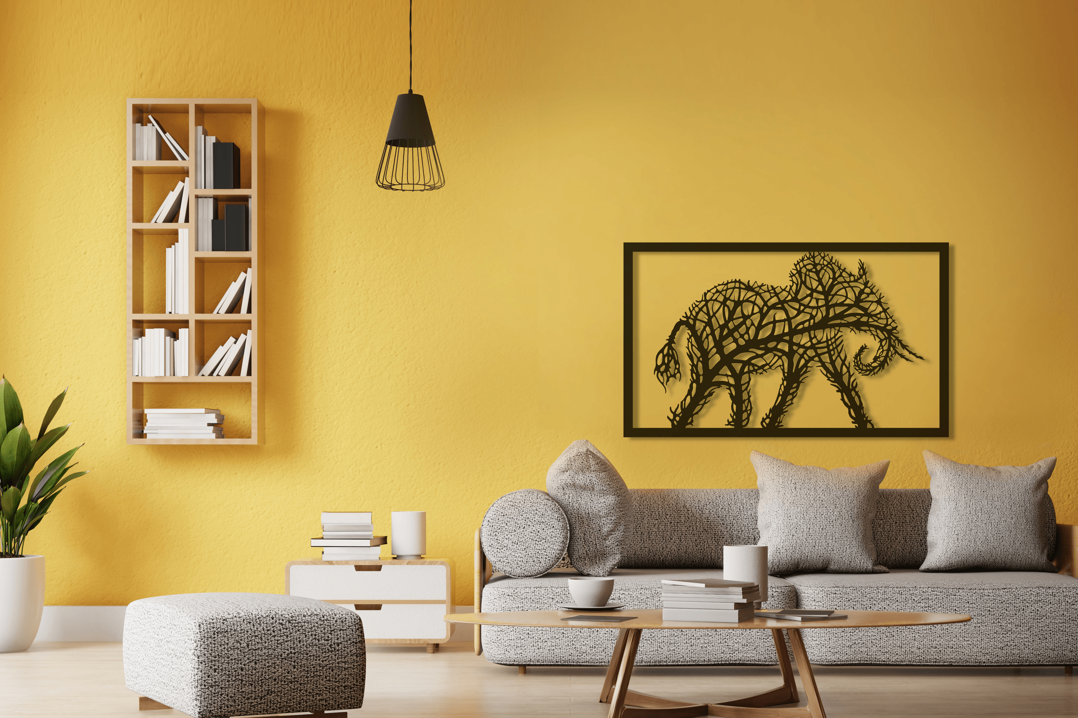 ・"Elephant Tree"・Premium Metal Wall Art - Limited Edition - ArtDesigna Glass Printing Wall Art