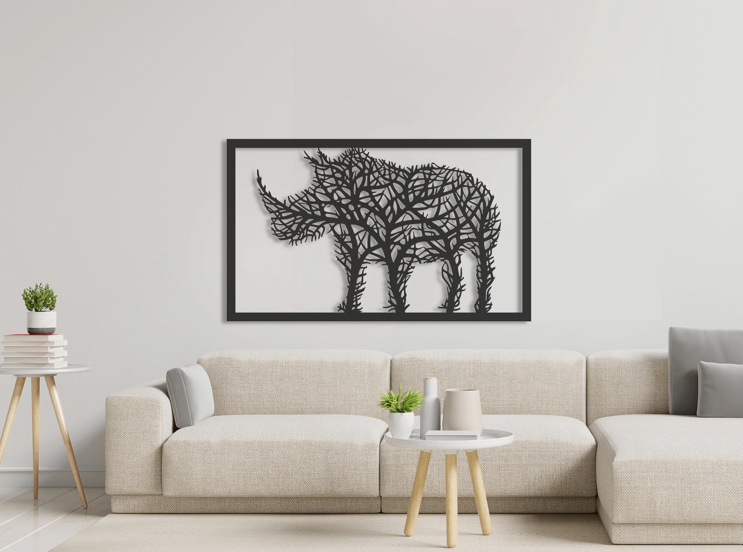 ・"Rhino Tree"・Premium Metal Wall Art - Limited Edition - ArtDesigna Glass Printing Wall Art