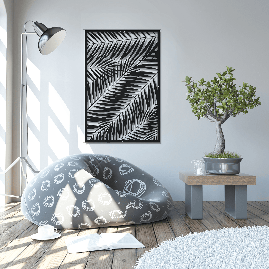 ・"Palm Leafs"・Premium Metal Wall Art - Limited Edition - ArtDesigna Glass Printing Wall Art
