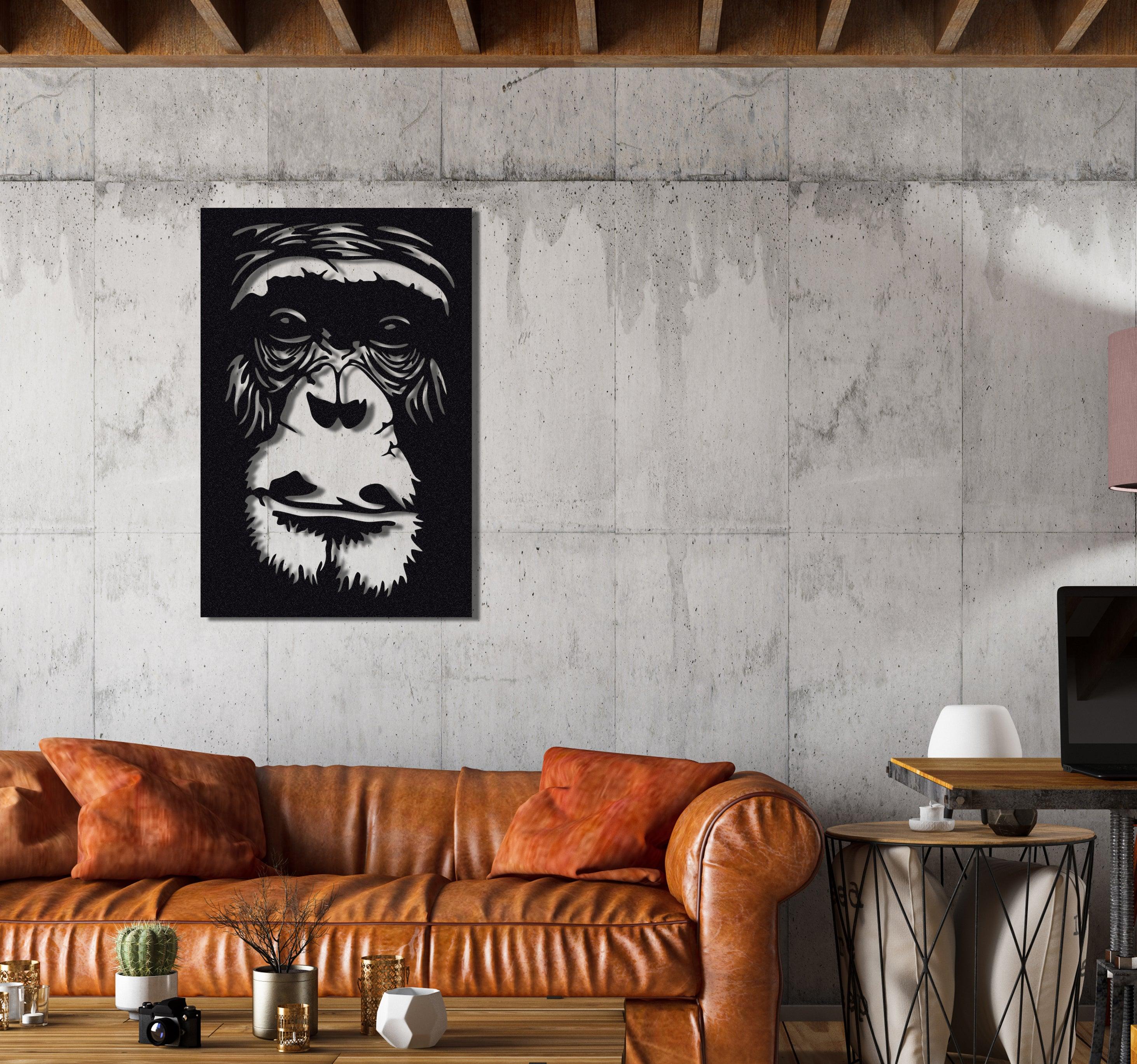 ・"Gorilla Face"・Premium Metal Wall Art - Limited Edition - ArtDesigna Glass Printing Wall Art