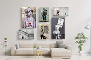 ・" BANKSY-Mega Set"・Glass Wall Art - ArtDesigna Glass Printing Wall Art