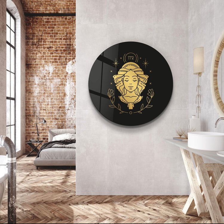 ・"Zodiac Signs - Virgo"・Rounded Glass Wall Art - ArtDesigna Glass Printing Wall Art