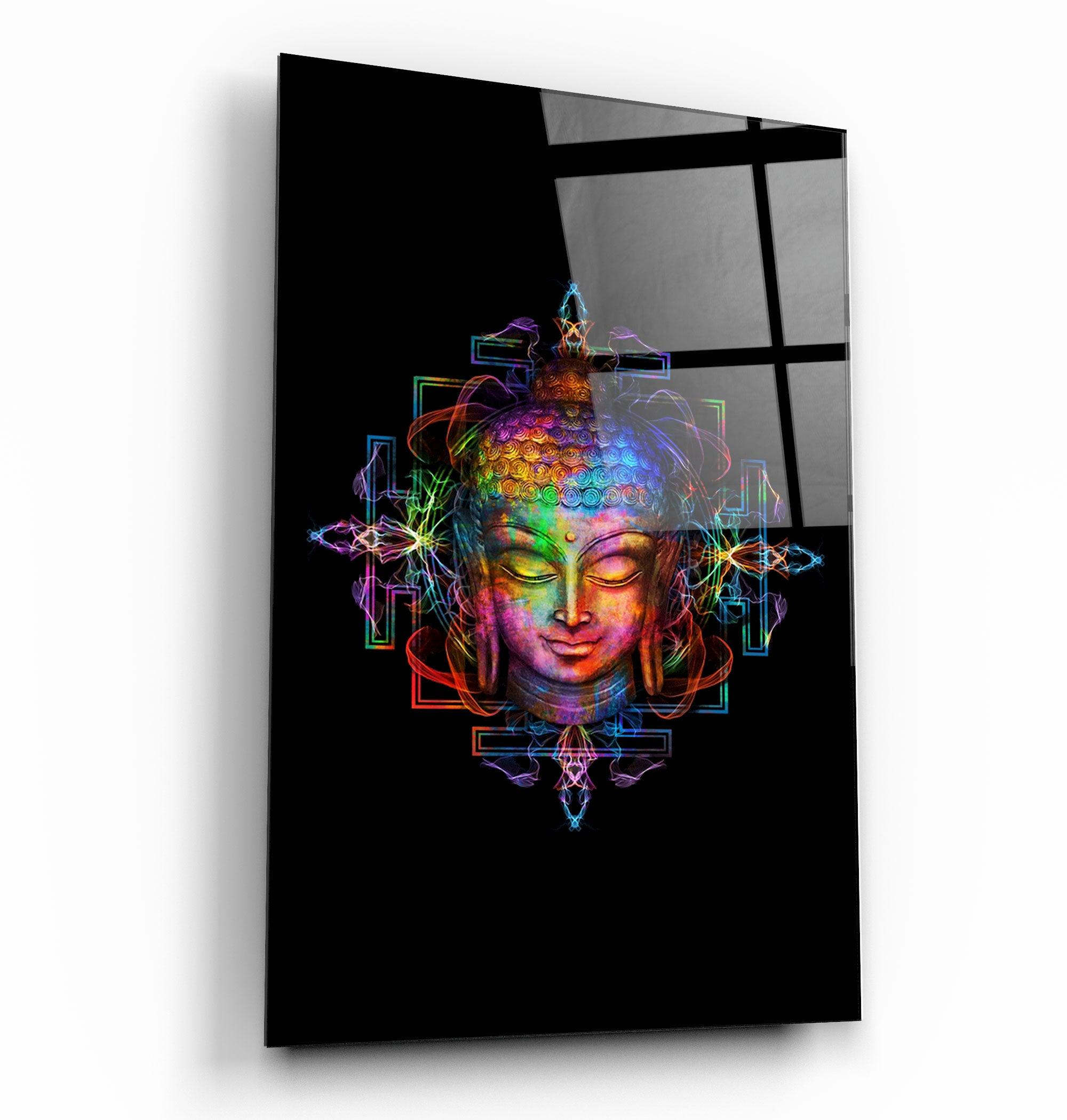 Rainbow Buddha | Glass Wall Art - ArtDesigna Glass Printing Wall Art