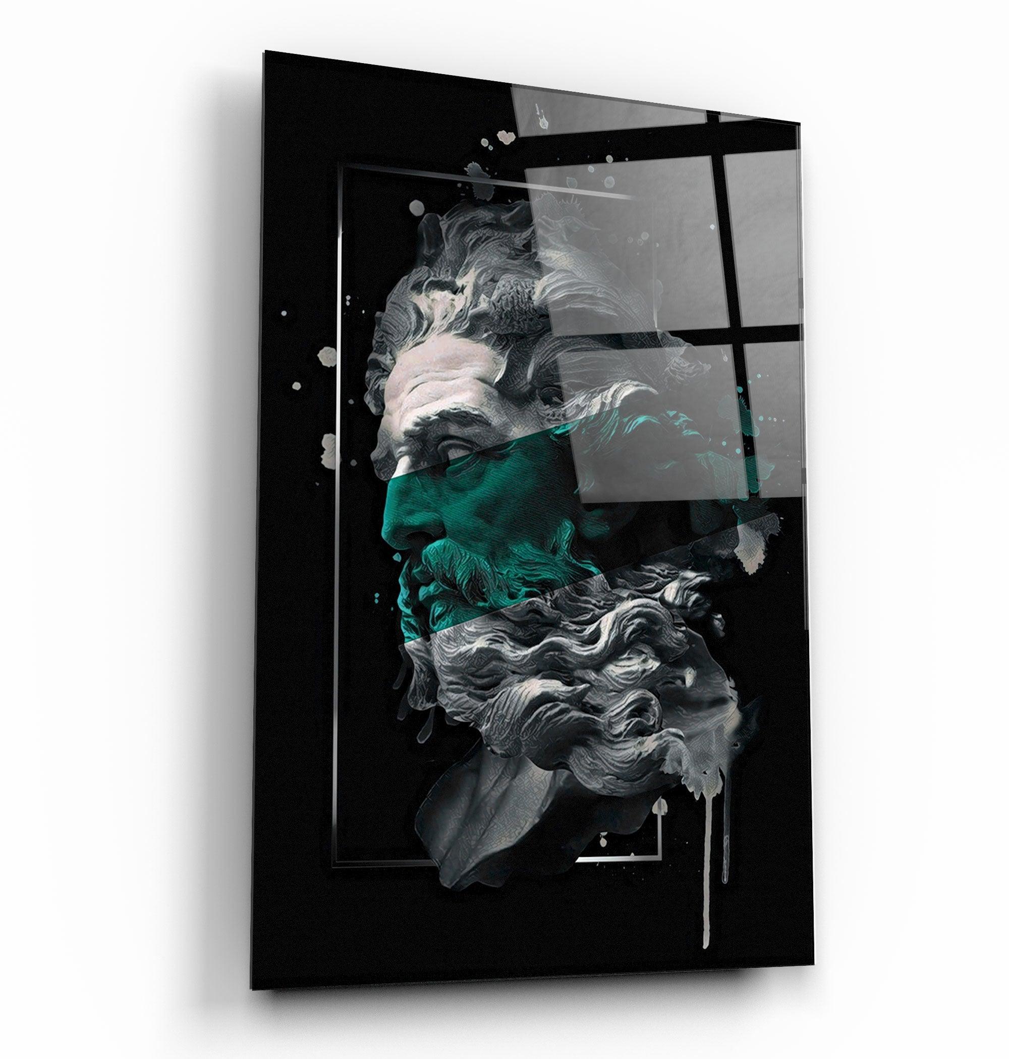 Abstract Green Poseidon | Glass Wall Art - ArtDesigna Glass Printing Wall Art