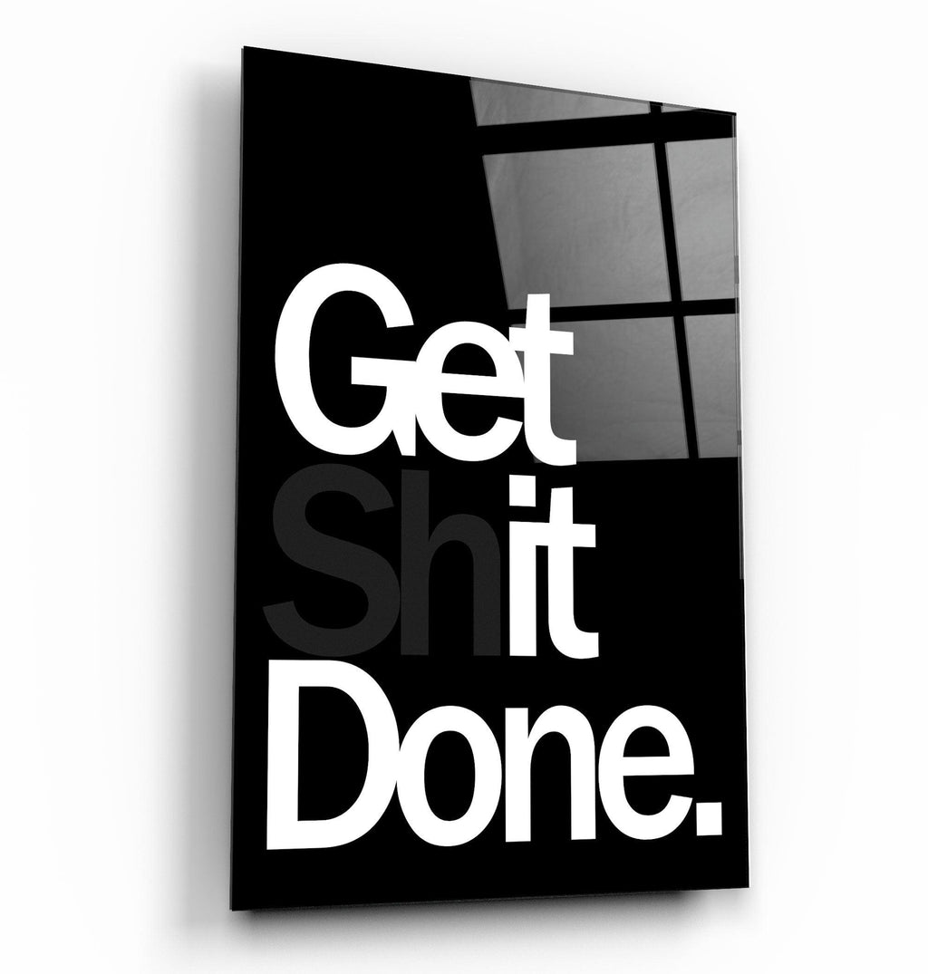 Artdesigna - Motivational Glass Wall Art - 43 x 27.5 - Get It Done
