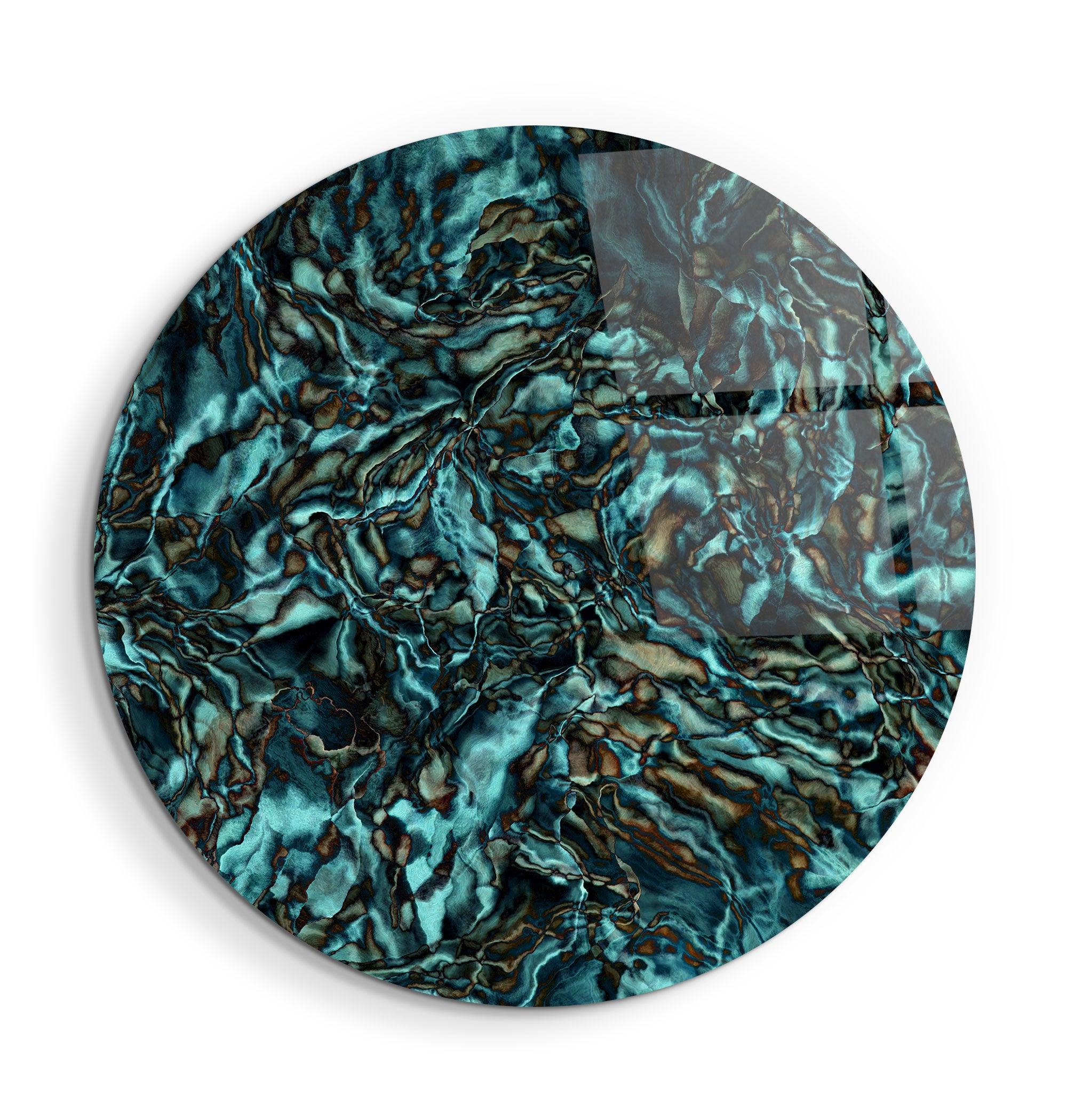 ・"Dark Sea"・Rounded Glass Wall Art - ArtDesigna Glass Printing Wall Art