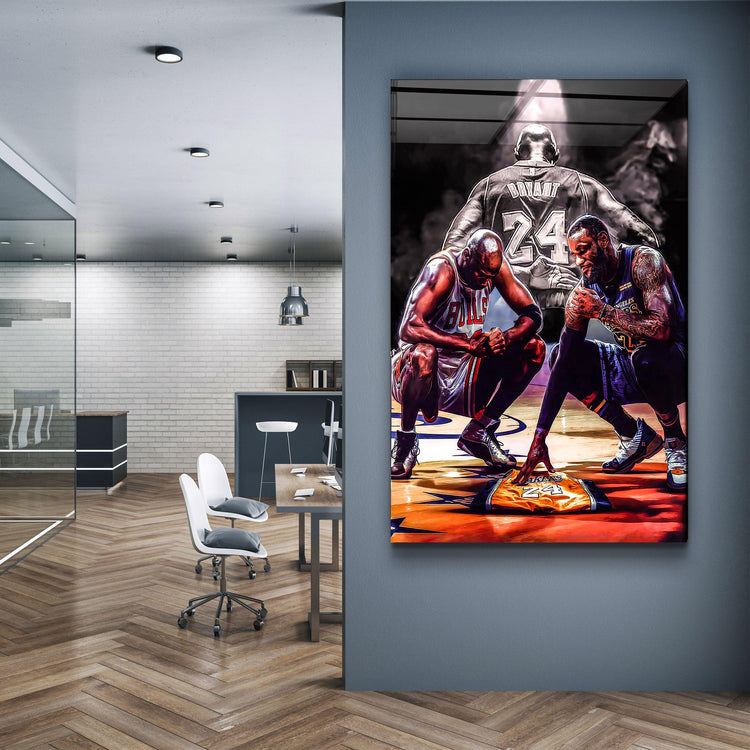 ・"Kobe - MJ - LeBron James"・Designer's Collection Glass Wall Art - ArtDesigna Glass Printing Wall Art