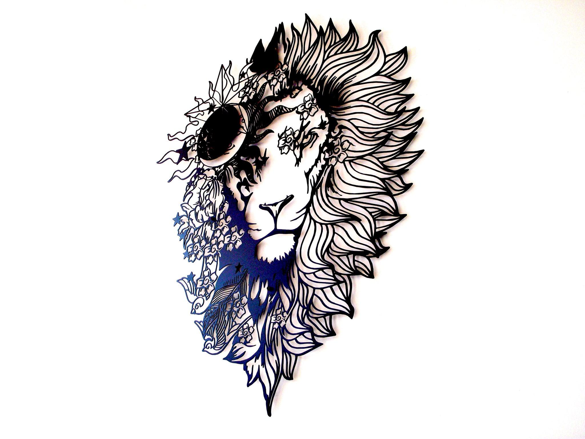・"Astro Lion"・Premium Metal Wall Art - Limited Edition - ArtDesigna Glass Printing Wall Art