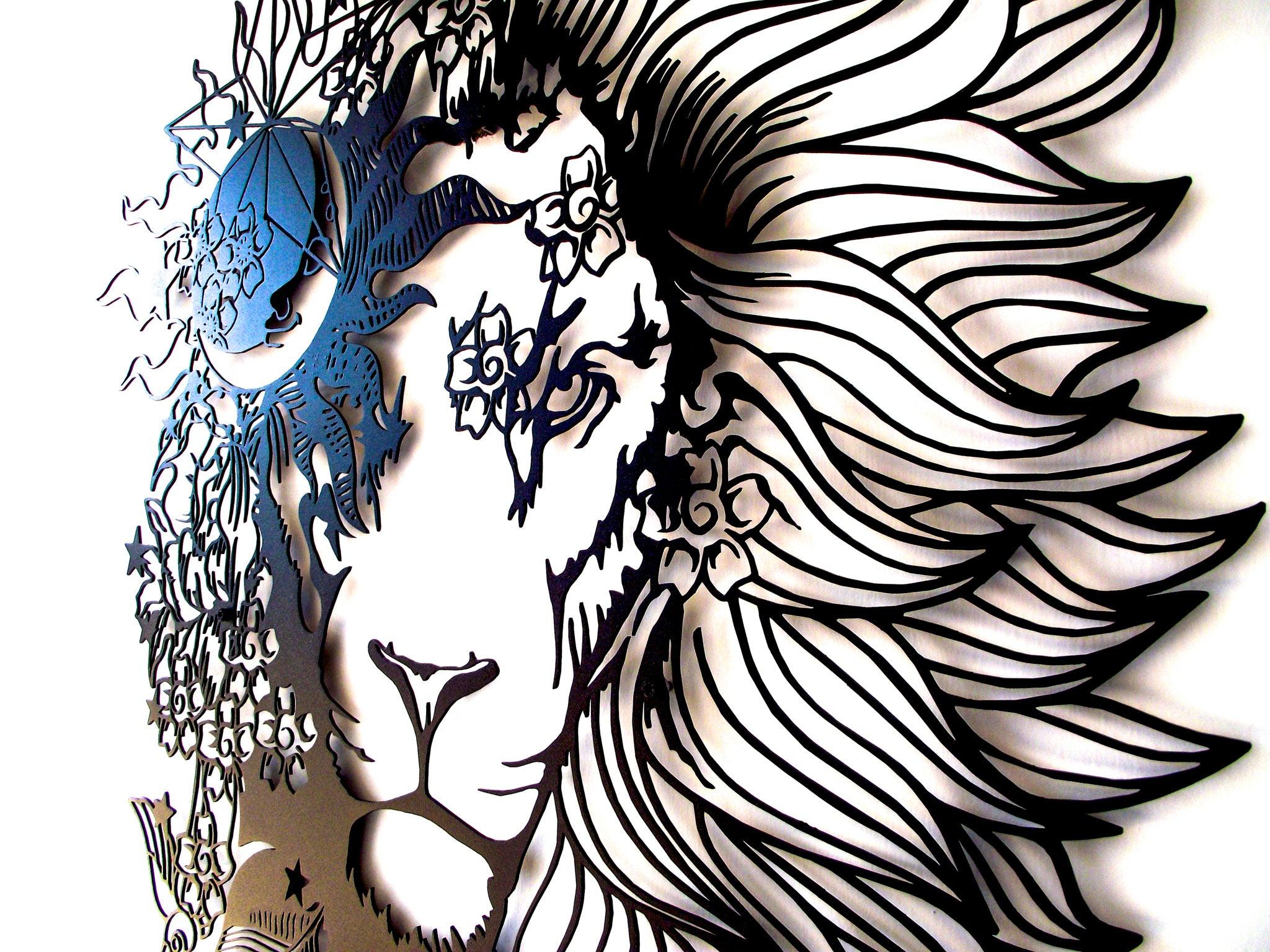 ・"Astro Lion"・Premium Metal Wall Art - Limited Edition - ArtDesigna Glass Printing Wall Art