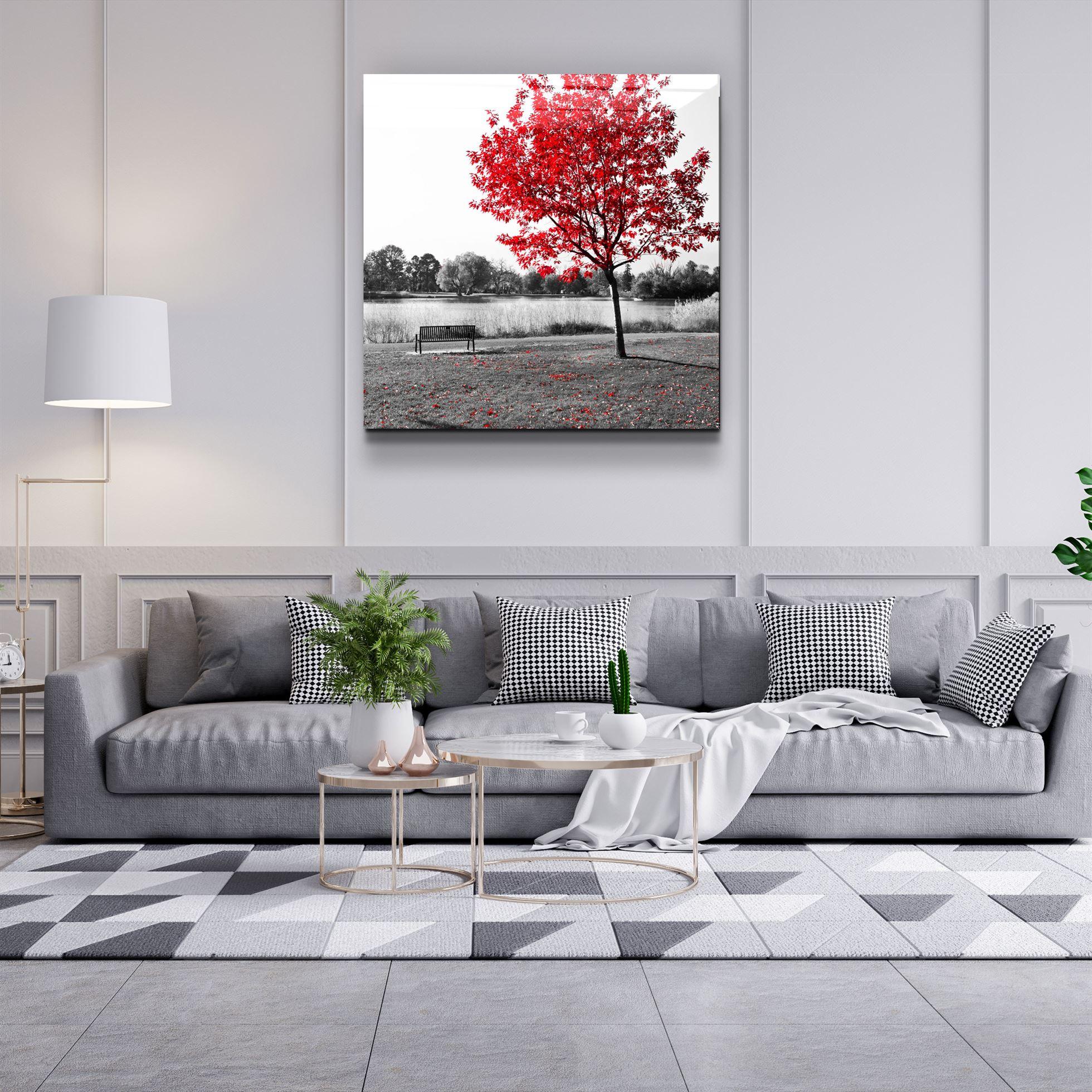 ・"Red Tree"・Glass Wall Art - ArtDesigna Glass Printing Wall Art