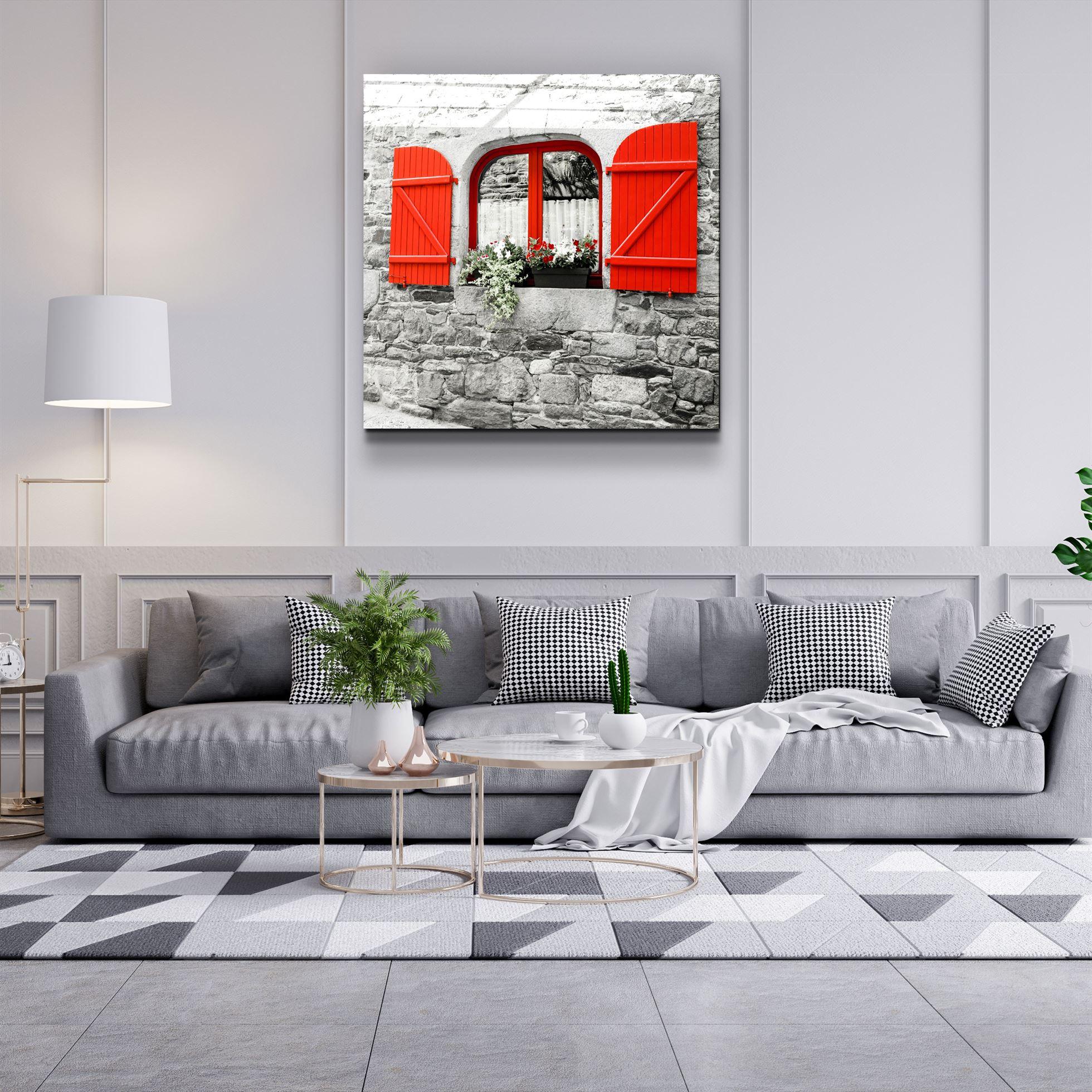 ・"Red Window"・Glass Wall Art - ArtDesigna Glass Printing Wall Art