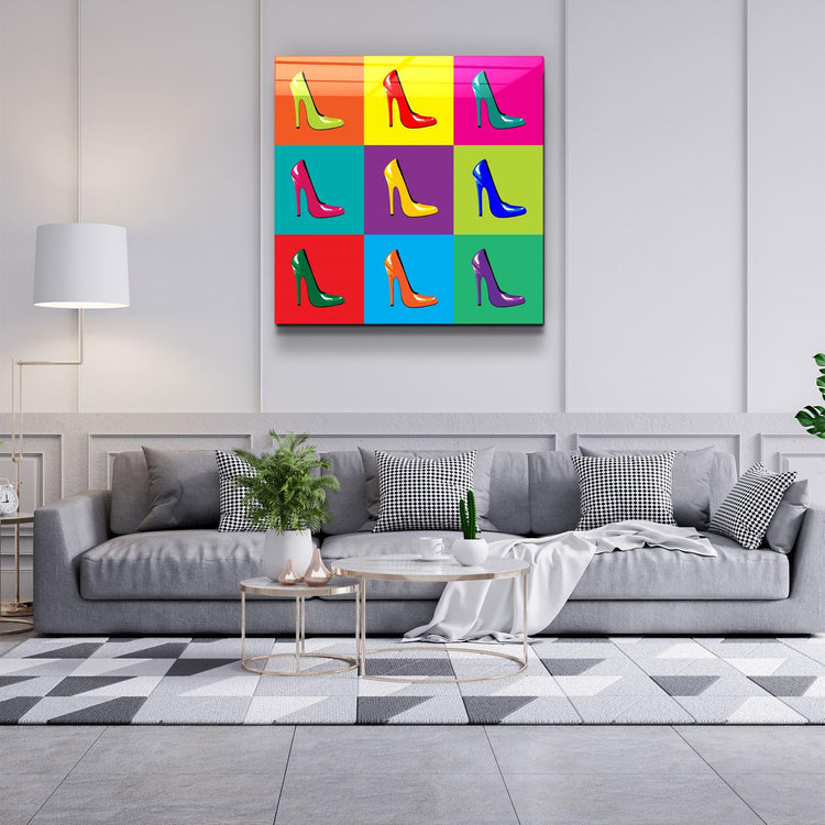 ・"Colorful Shoes"・Glass Wall Art - ArtDesigna Glass Printing Wall Art
